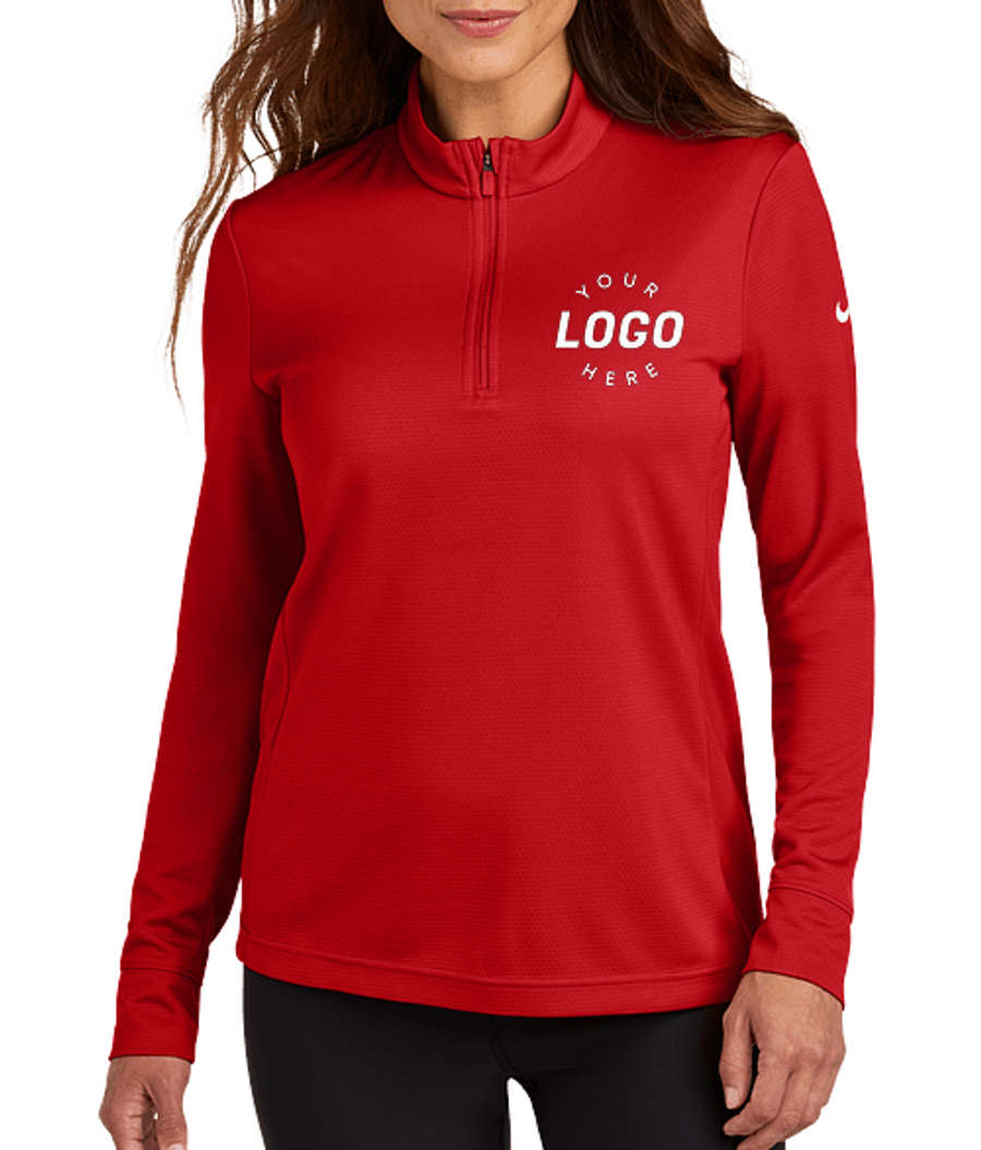Nike Women's Essential Recycled Half Zip Sweatshirt in University Red
