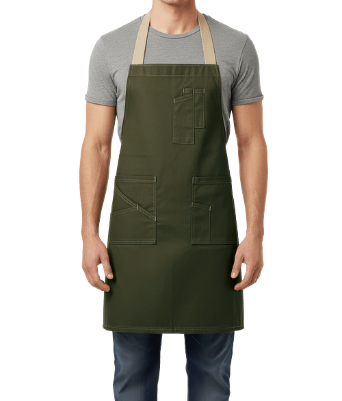 Red Kap Flex Strap Utility Bib Apron in Olive