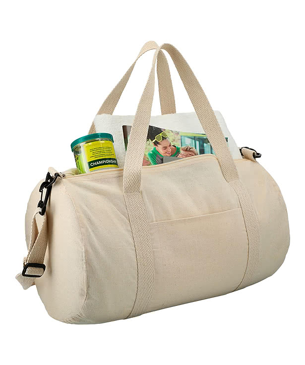 Full Color Barrel Cotton Canvas Duffel Bag