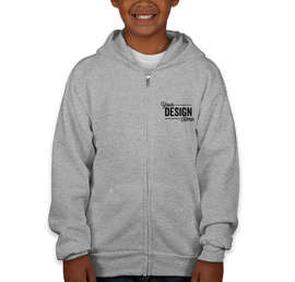 Hanes Youth EcoSmart 50/50 Zip Hoodie - Color: Light Steel