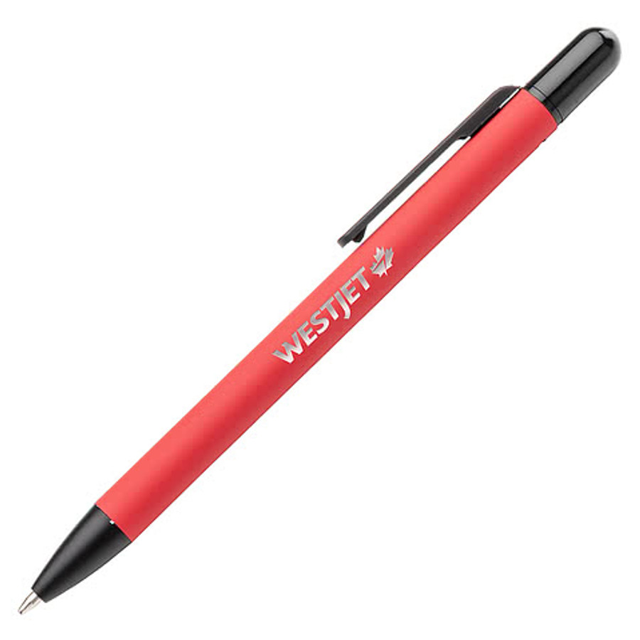 Laser Engraved Alaia Highlighter Ballpoint Pen (black ink) in White