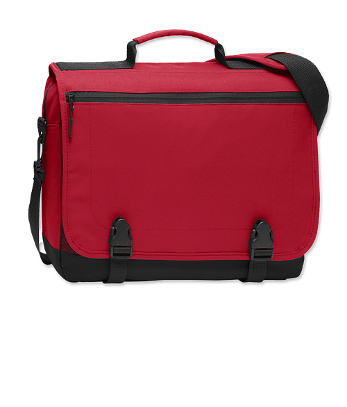 Port Authority Poly Canvas 15" Computer Briefcase in Chili Red