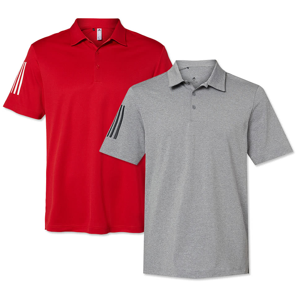 Adidas Floating 3-Stripes UPF 50+ Performance Polo - Embroidered