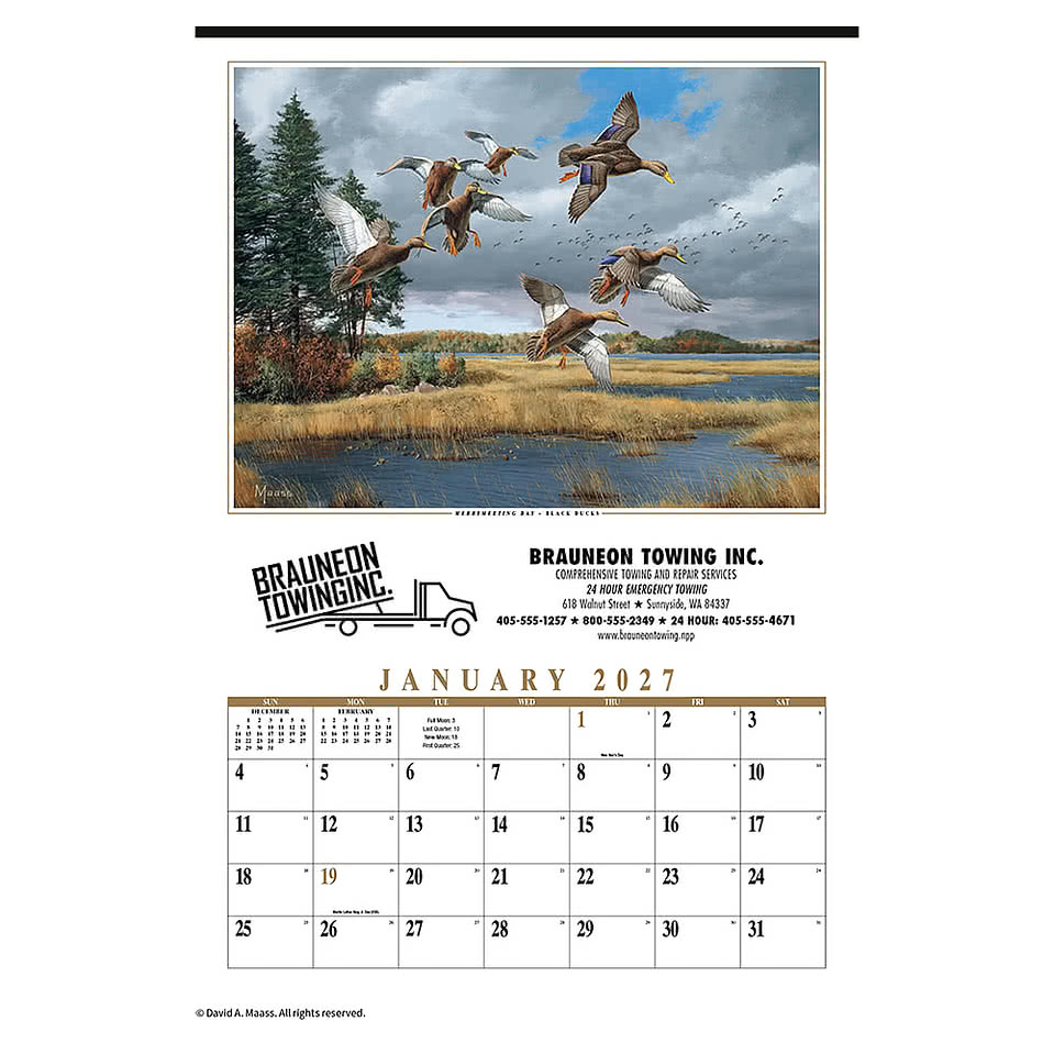 Maass Wildfowl Executive Wall Calendar