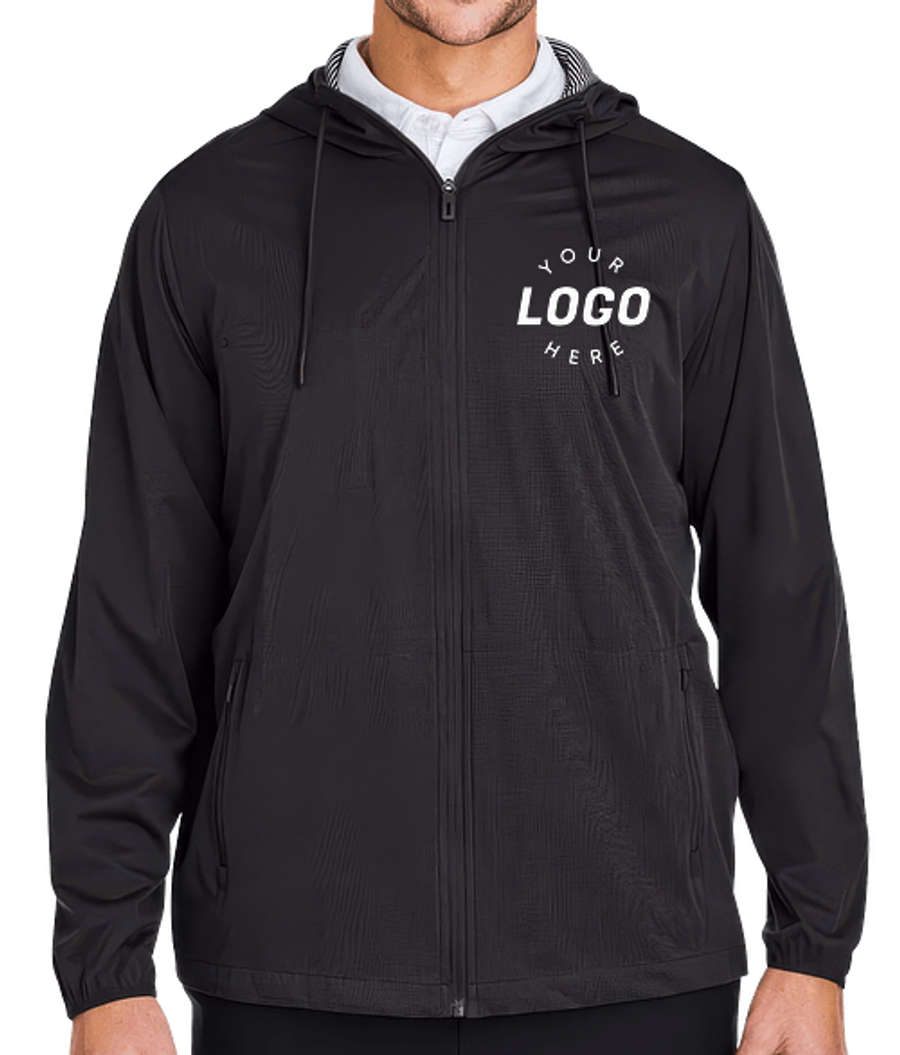 North End Network Recycled Lightweight Windbreaker - Printed in Black Heather