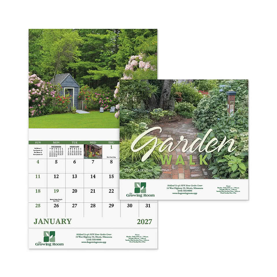 Garden Walk Stapled Monthly Calendar