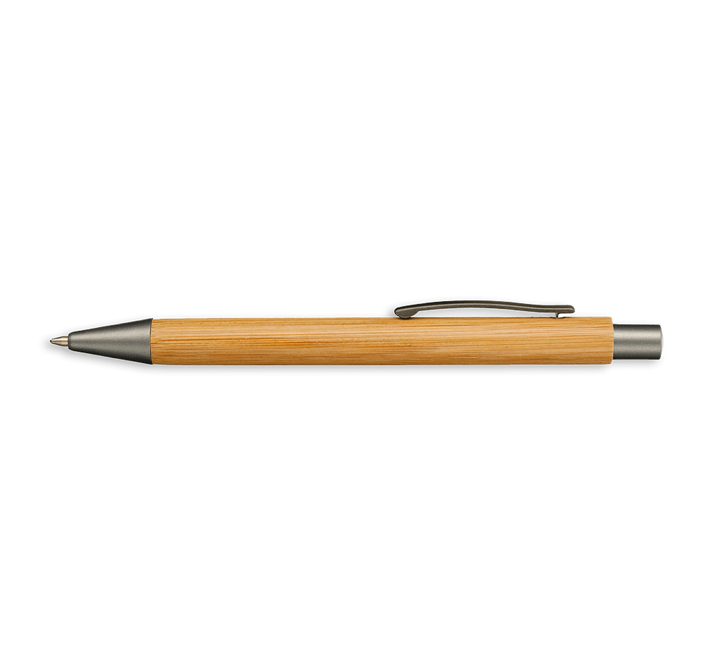 Laser Engraved Bamboo Quick-Dry Gel Ballpoint Pen (black ink)-default