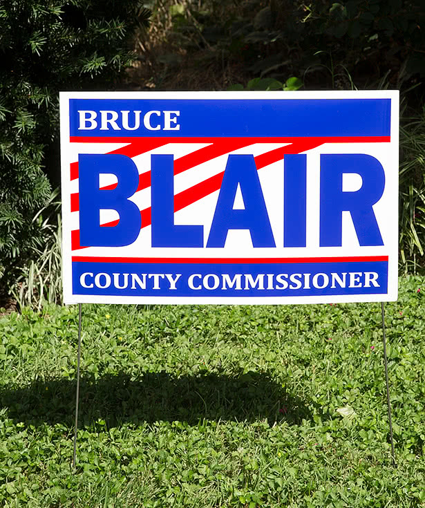 Full Color 22" x 14" Poster Yard Sign with Metal Frame