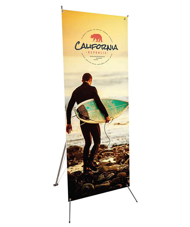 Full Color 24" x 70" Tripod Banner Display Kit