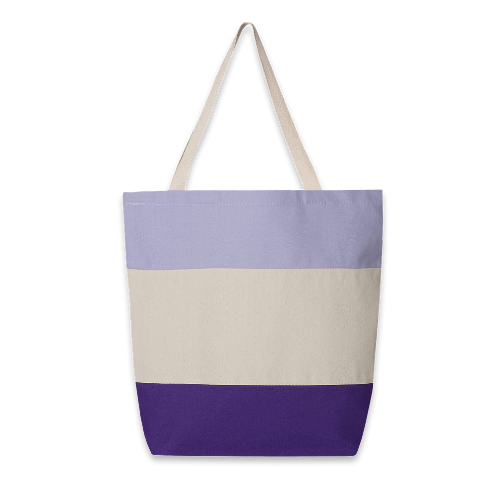 Tri-Color Cotton Canvas Tote Bag-default