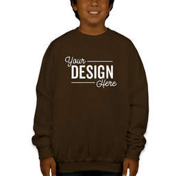 Gildan Youth Midweight 50/50 Crewneck Sweatshirt - Color: Dark Chocolate