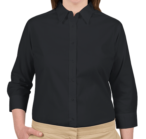 Port Authority Women's 3/4 Sleeve Easy Care Twill Shirt in Navy
