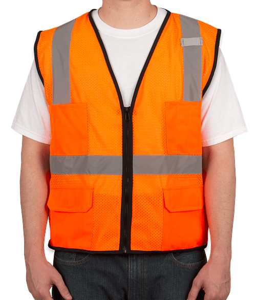 Kishigo Class 2 Pocket Mesh Safety Vest in Orange