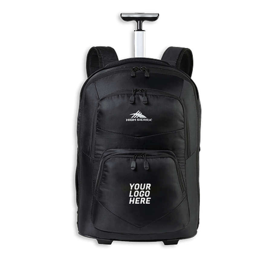 High Sierra Freewheel Pro Wheeled 17" Computer Backpack in Black
