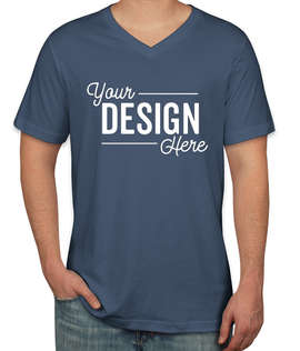 Canada - Bella + Canvas Jersey V-Neck T-shirt - Color: Steel Blue