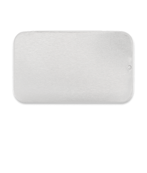 Full Color Sugar Free Mini Mints Slide Tin in Silver