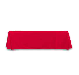 Full Color 8' Poplin Throw Tablecloth - Color: Cherry