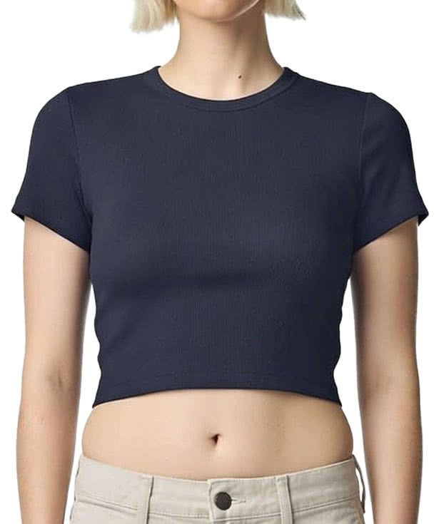 American Apparel Women's Baby Rib Heavyweight Cotton Cropped T-shirt