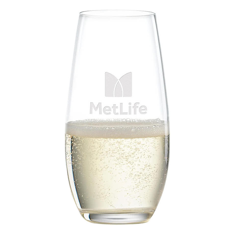 Laser Engraved RIEDEL 9.25 oz. Stemless Flute Glass