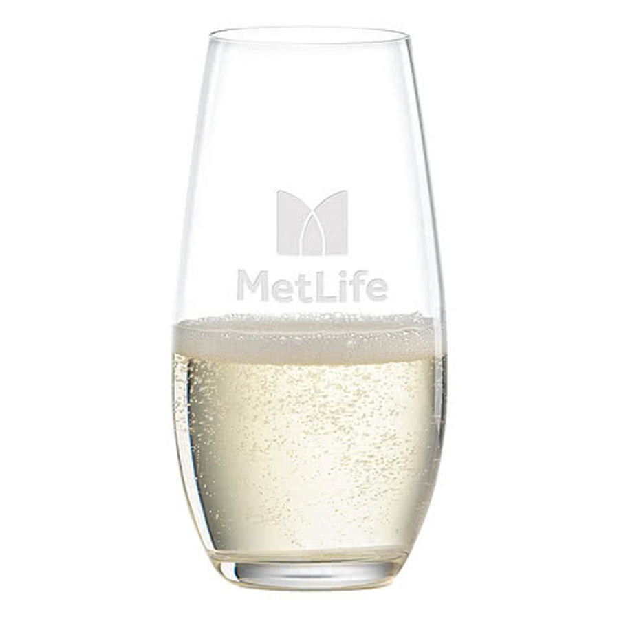 Laser Etched Riedel 9.25 oz. Stemless Flute Glass in Clear