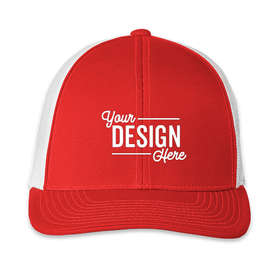 Pacific Headwear Snapback Trucker Hat - Color: Red / White