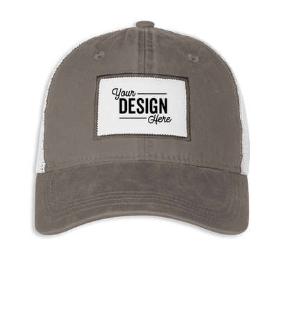 Ahead Solana Pigment Dyed Trucker Hat with White Rectangle Patch - Charcoal / White