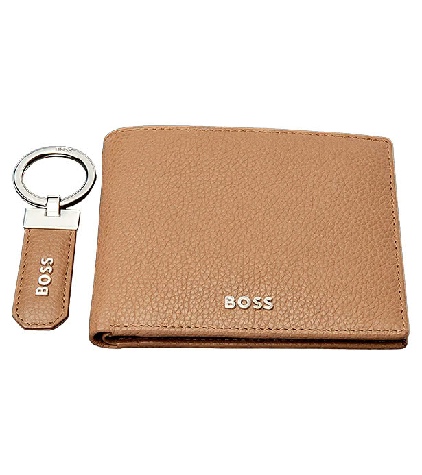 Hugo Boss Classic Grained Keychain & Wallet Set