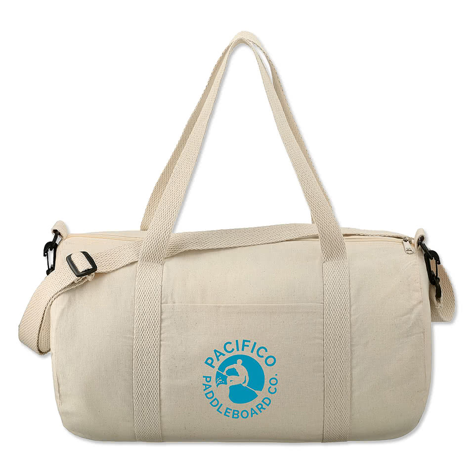 Full Color Barrel Cotton Canvas Duffel Bag