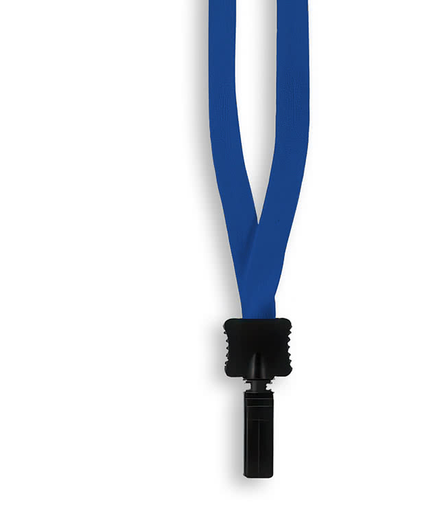1/2" Cotton Lanyard with Plastic Clamshell and Bulldog Clip