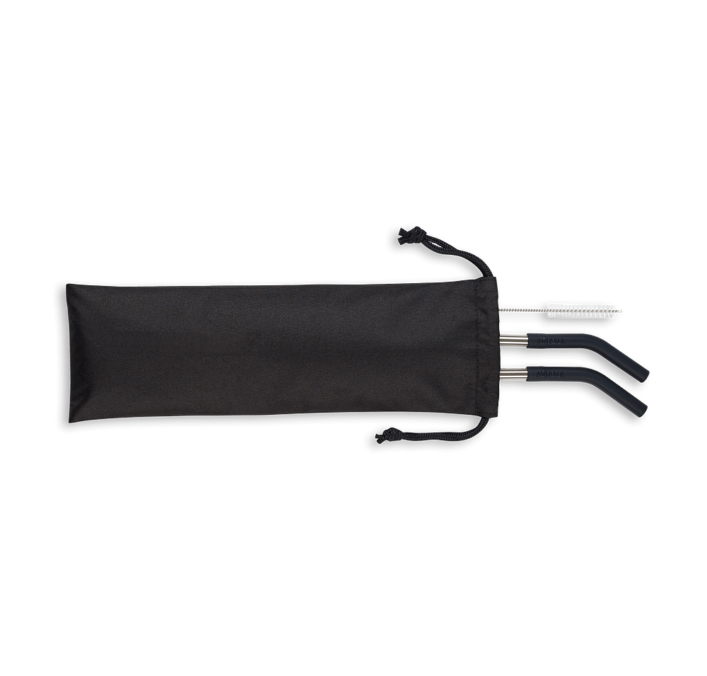 Aviana Poppy 2-Pack Stainless Steel Straw Set-default