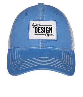 Ahead Rectangle Patch Trucker Hat - Color: Royal / White