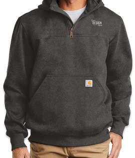 Carhartt Rain Defender Paxton Heavyweight Quarter Zip Hoodie - Embroidered - Color: Carbon Heather