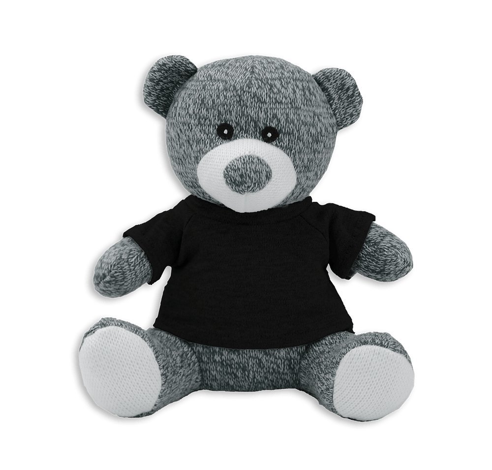 Full Color Knitted 7.5" Gray Teddy Bear Plush Animal-default