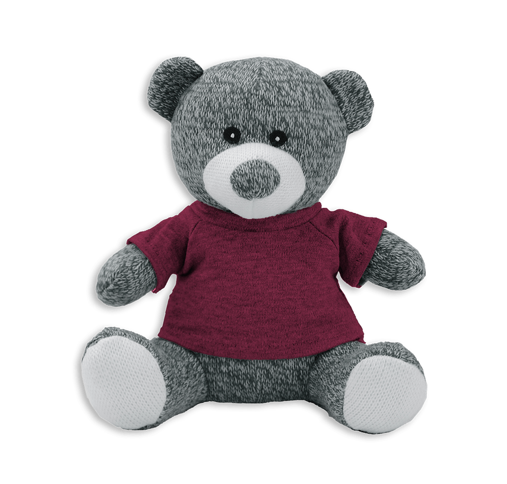 Full Color Knitted 7.5" Gray Teddy Bear Plush Animal-default