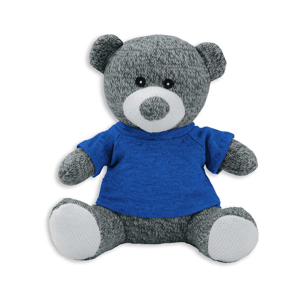 Full Color Knitted 7.5" Gray Teddy Bear Plush Animal-default