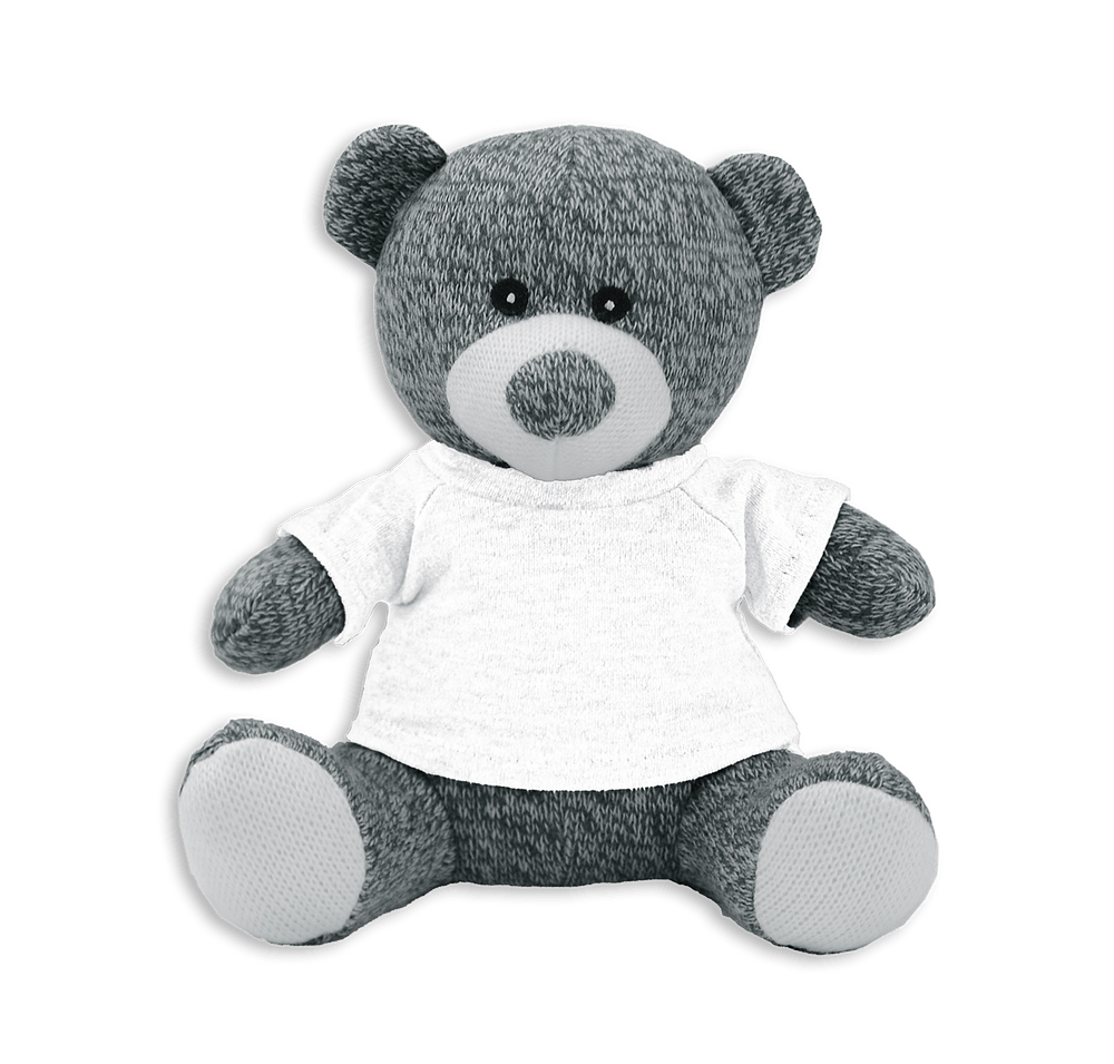 Full Color Knitted 7.5" Gray Teddy Bear Plush Animal-default