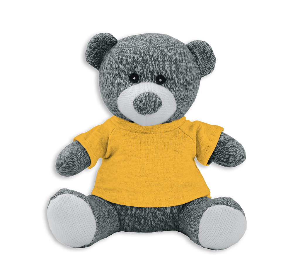 Full Color Knitted 7.5" Gray Teddy Bear Plush Animal-default