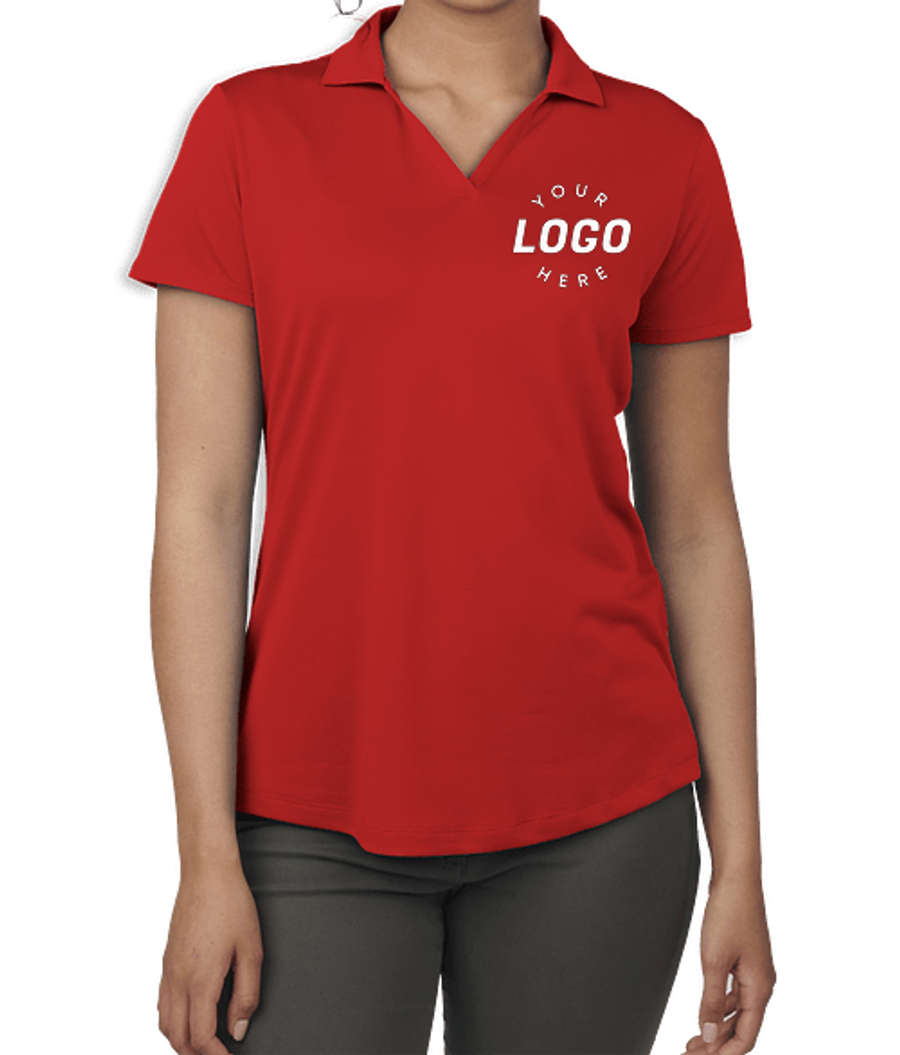 Edwards Women's Mini-Pique Snag Proof Performance Polo - Printed in Red