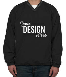 Sport-Tek Tipped V-Neck Windshirt - Color: Black / Graphite