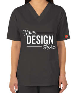 Dickies Women's V-Neck Scrub Top - Color: Pewter