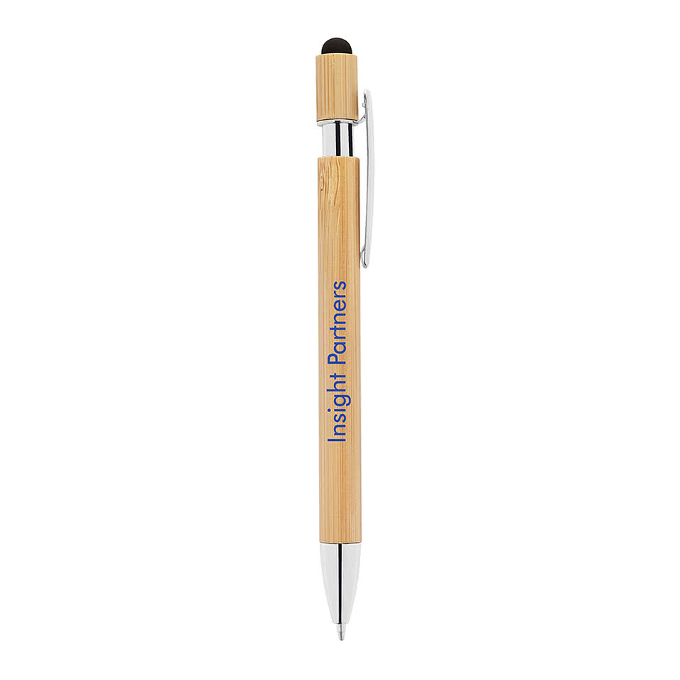 Laser Engraved Bamboo Stylus Pen (black ink)