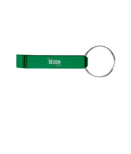 Laser Engraved Aluminum Bottle Opener Keychain - Color: Green
