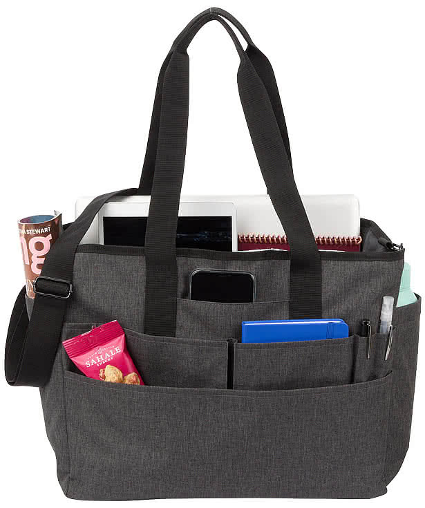 Multi-Pocket Recycled 16" Computer Tote Bag