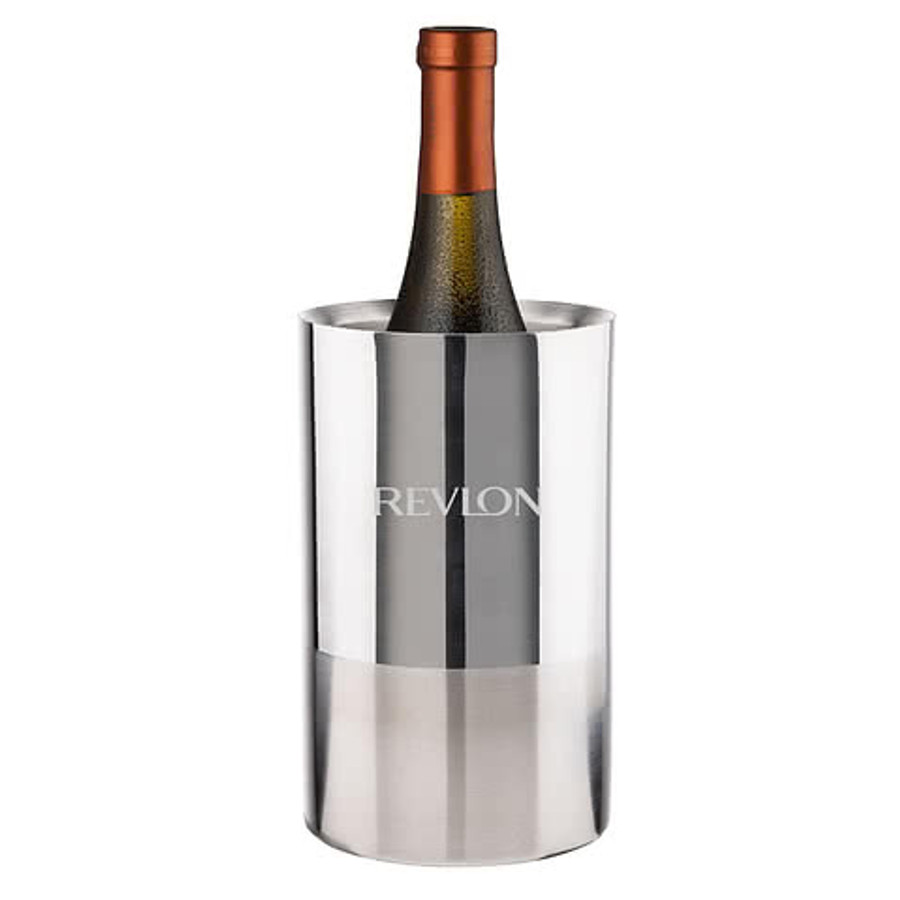 Laser Engraved Catania Stainless Steel Wine Cooler in Clear