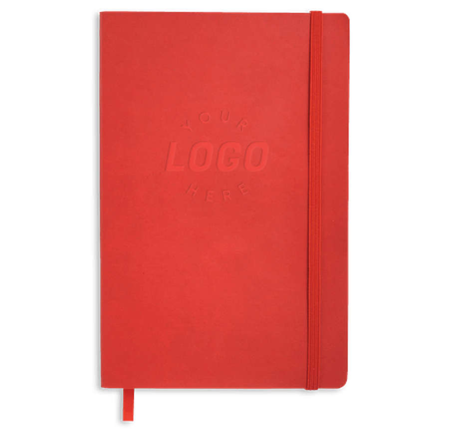 JournalBooks ® Debossed Pedova Soft Bound Notebook in Red