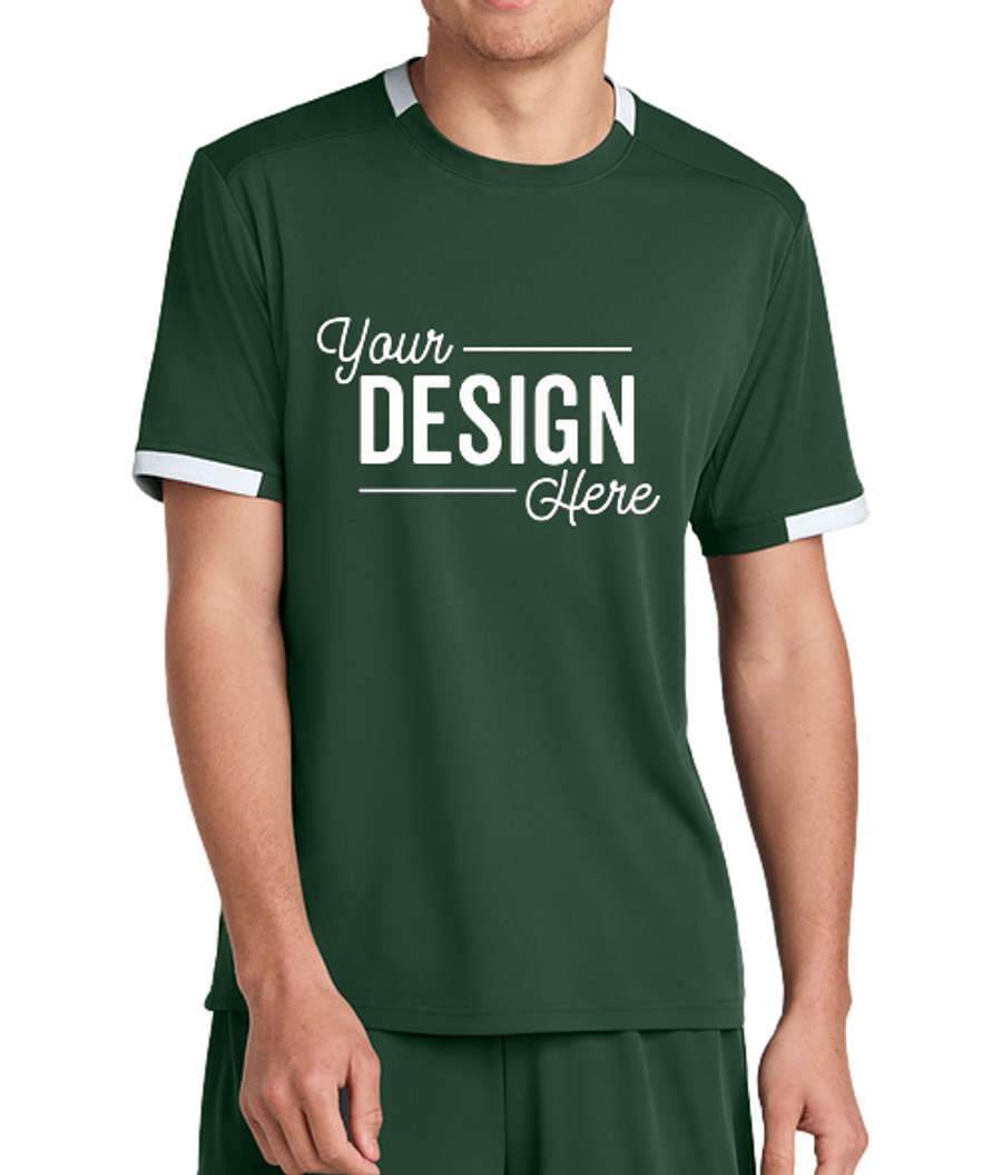 Sport-Tek Club Recycled Performance Jersey in Forest Green / White
