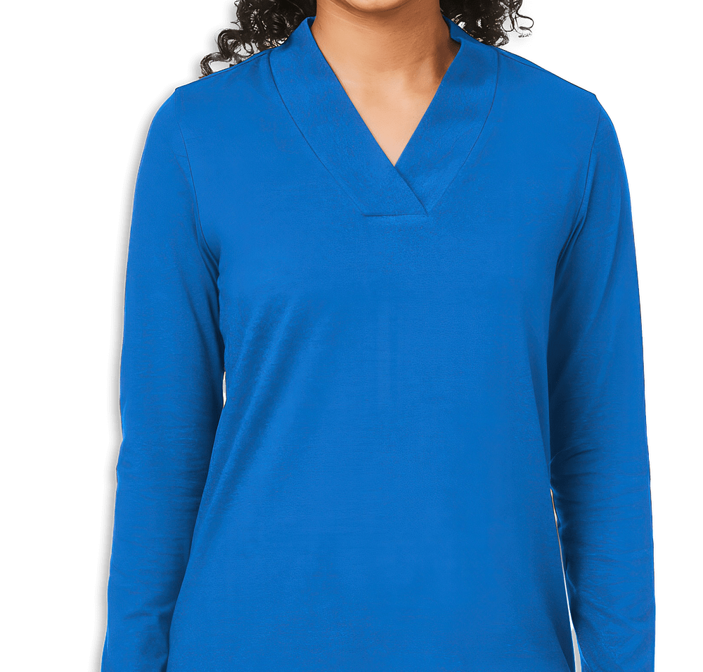 Devon & Jones Women's Raleigh Shawl Collar Long Sleeve Shirt - Printed-default