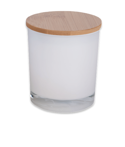 Scented Soy Candle with Bamboo Lid in White