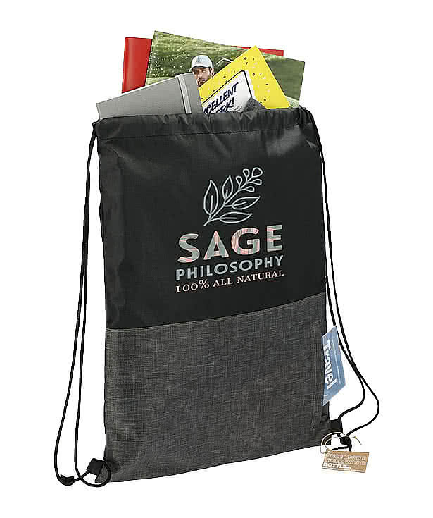 Ash Zipper Recycled Drawstring Bag