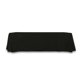 Full Color 8' Economy Open-Back Throw Tablecloth - Color: Black